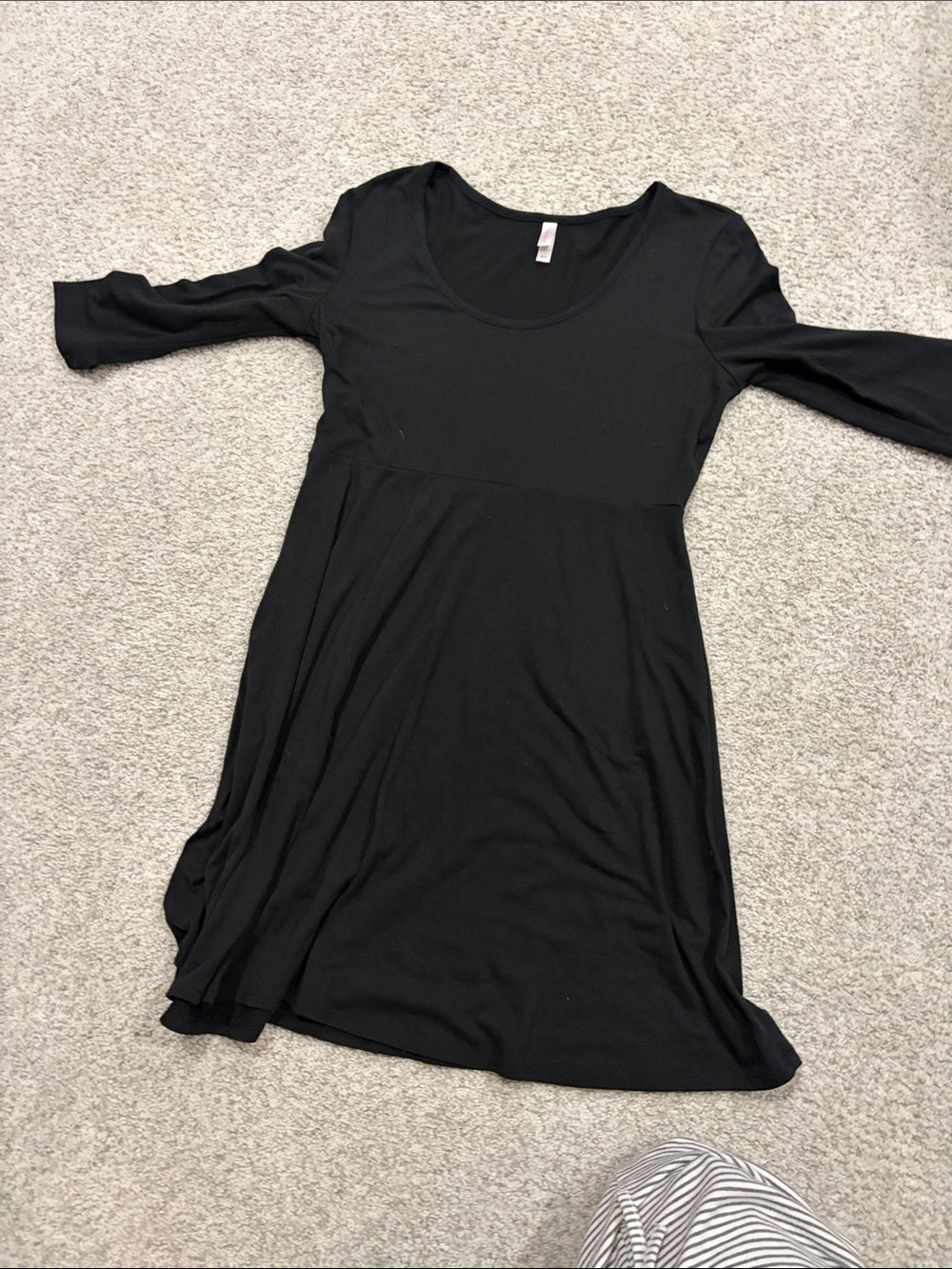 Xhilaration Black Scoop-Neck Long Sleeve Fit & Flare Dress